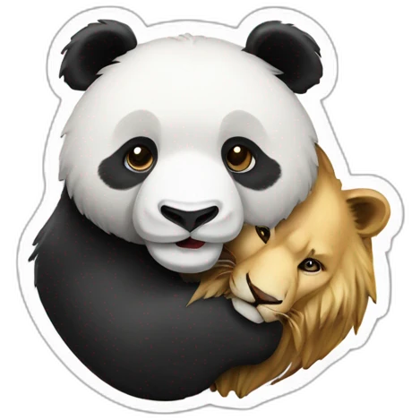 Un panda mélangé à un lion emoji