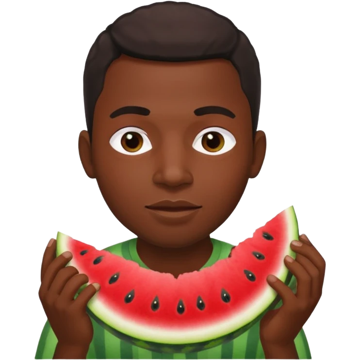 Black man eating watermelon emoji
