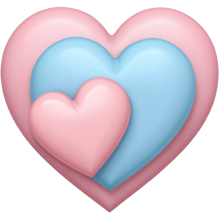 2 big pastel hearts and 1 small pastel heart in the middle  emoji