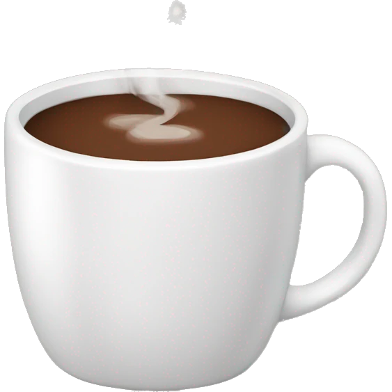 Hot cocoa in a white mug emoji