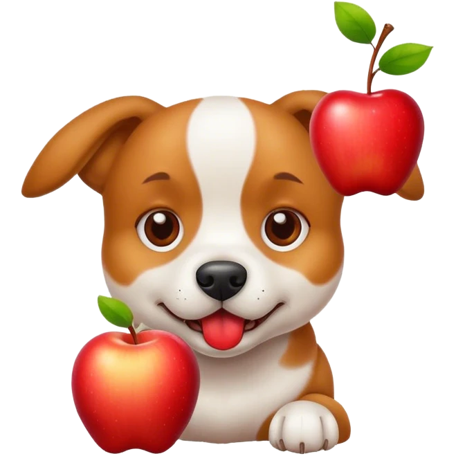 Dog suck Apple  emoji