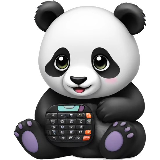 cute panda with Blackberry emoji