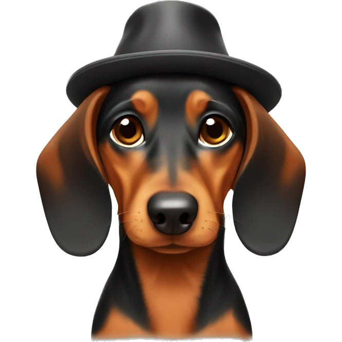 Dachshund wearing hat emoji