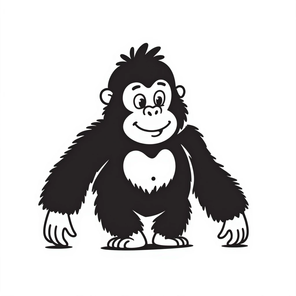 gorilla hand drawn doodle style emoji