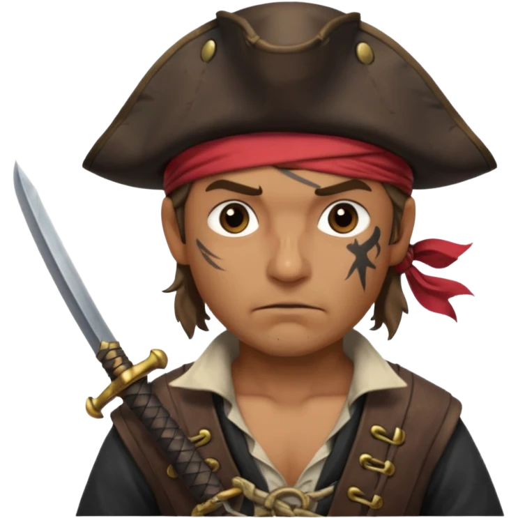 Pirate with two swords in two hands emoji