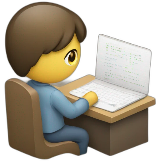 A person writing code emoji