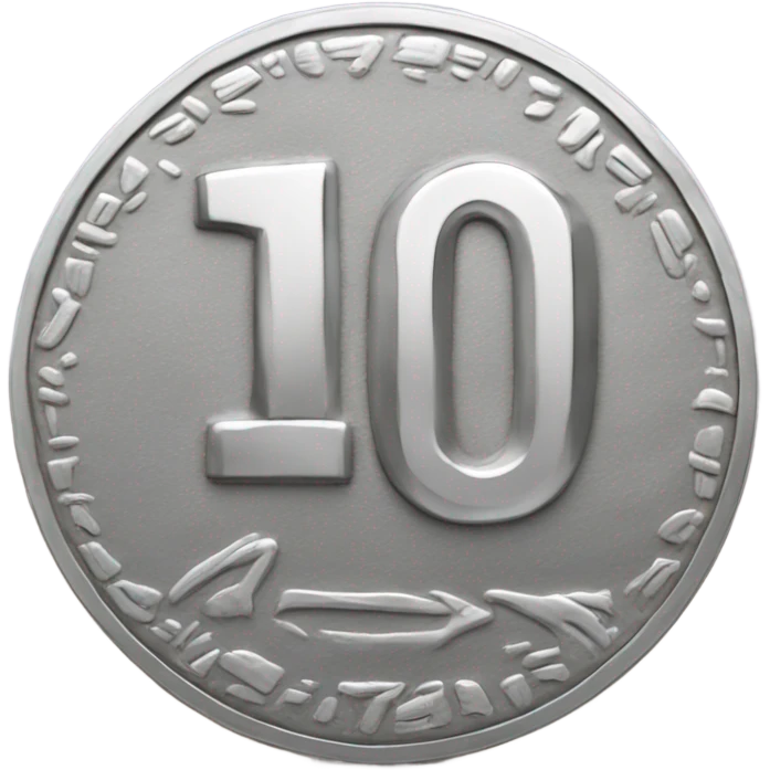 A silver coin that is written “100” clay 3d emoji