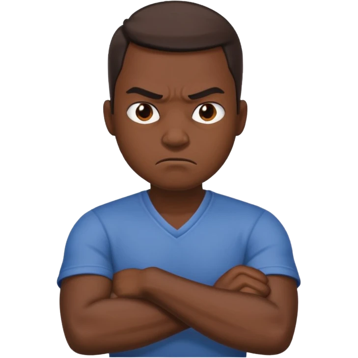 arms crossed holding neck angry guy  emoji