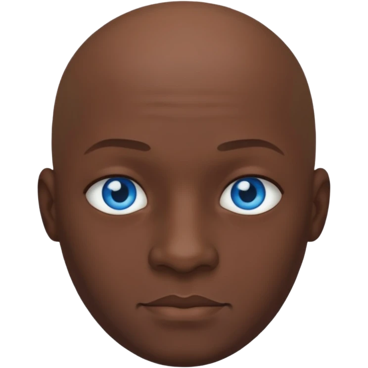 می سیاه و لخت صورت گرد بدون ریش و سبیل چشم آبی emoji