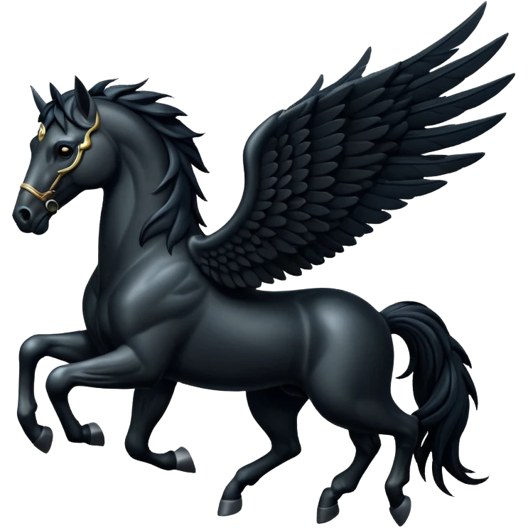 A black flying horse emoji