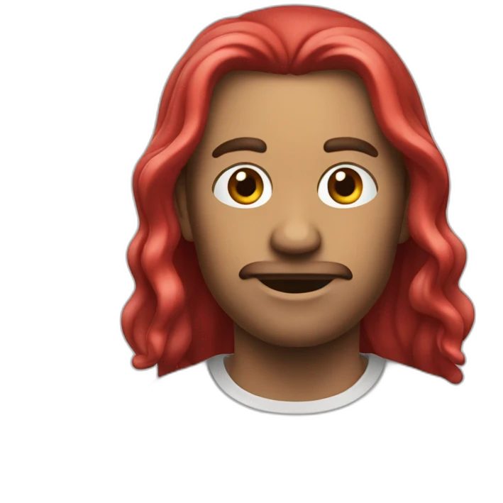 Cangrejo con cabello largo rojo emoji