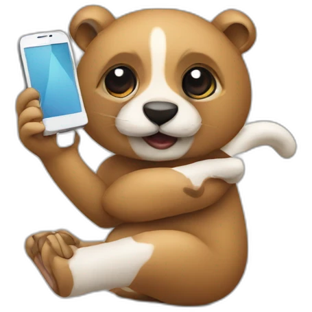 animal addicted to phone emoji