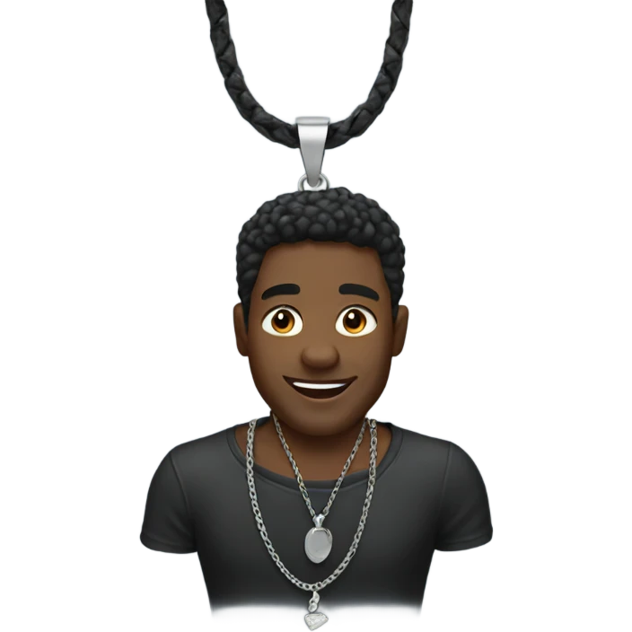 Black man necklace emoji