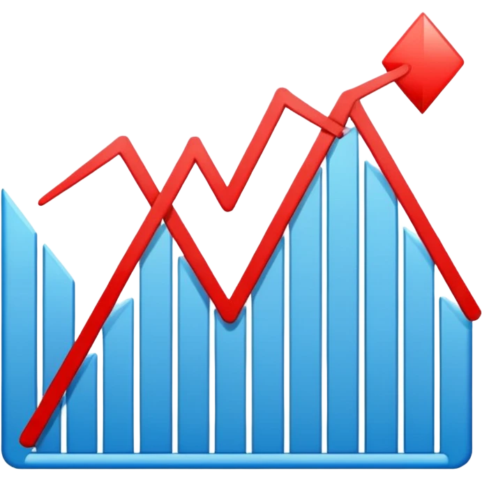 graph with line going down and the line being red emoji