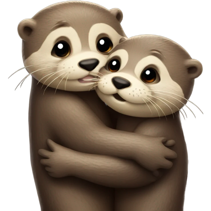 Otter hugs otter emoji