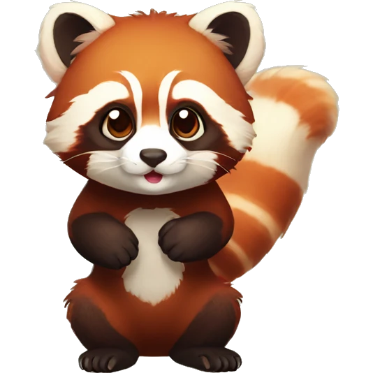 Cute red panda-ferret-hybrid full body emoji