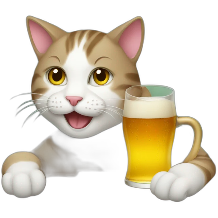 Cat and a beer emoji