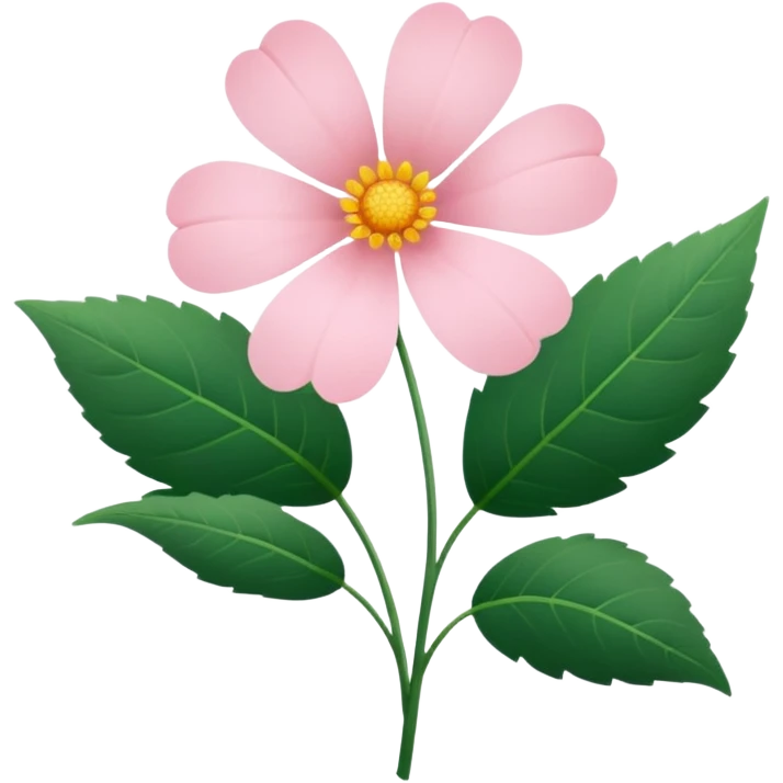 Aesthetic flowers and plants growing from the ground in colours of soft pink matching the deep green leaves (to describe/match with the word flourish) emoji