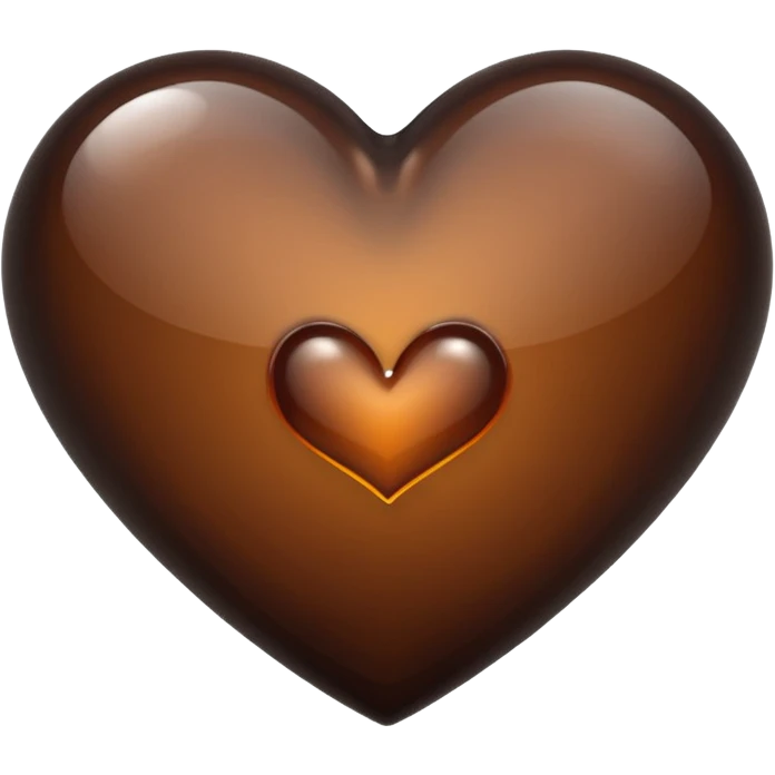 a transparent darkish brown heart emoji emoji