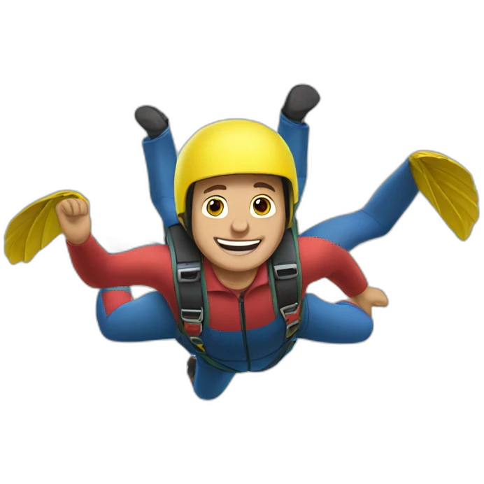 Farmer skydiving emoji