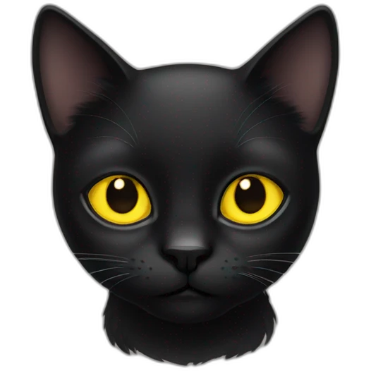 Black cat with yellow eyes emoji