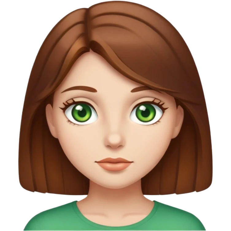 girl with brown hair and green eyes  emoji