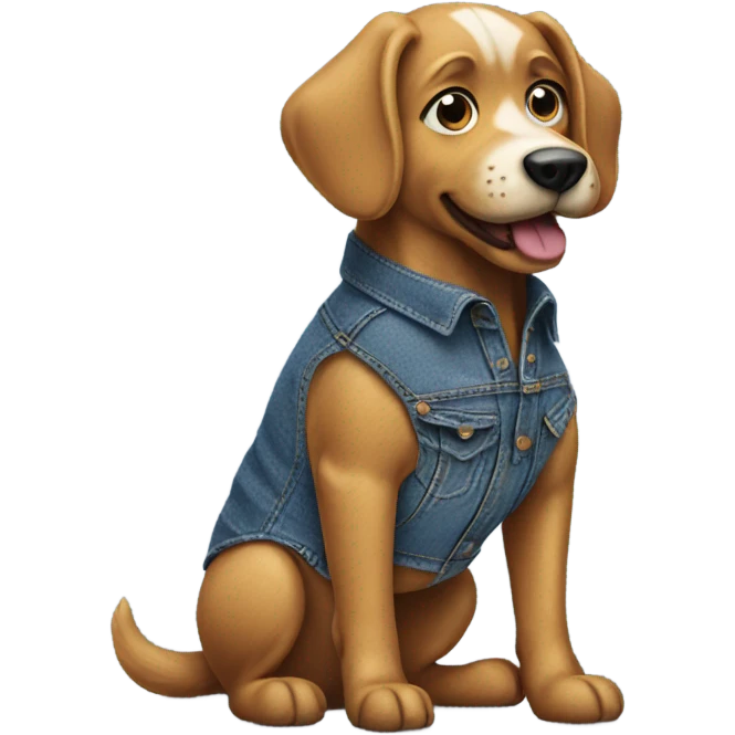 Dog wearing jeans emoji