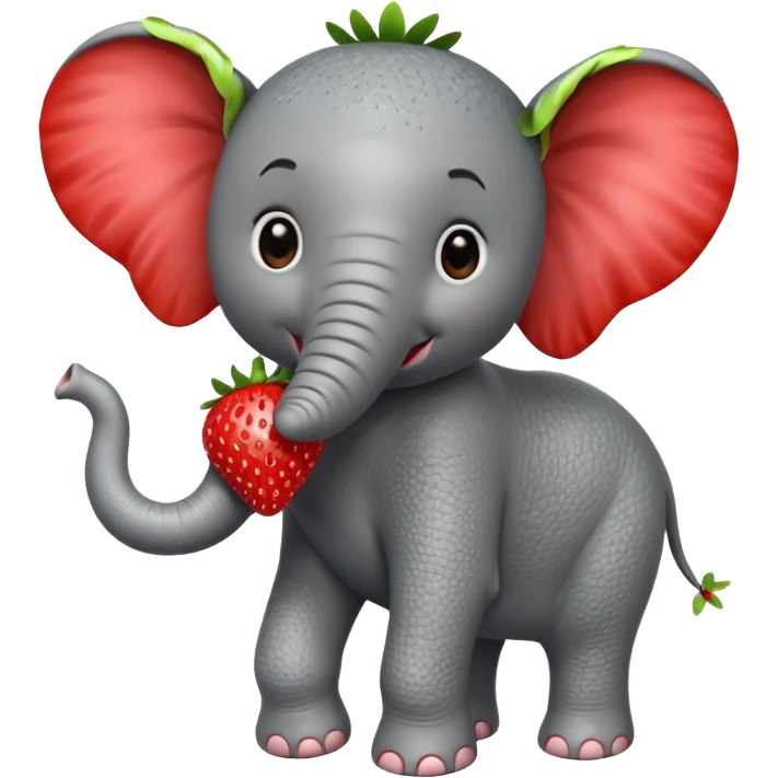 Red Strawberry elephant  emoji