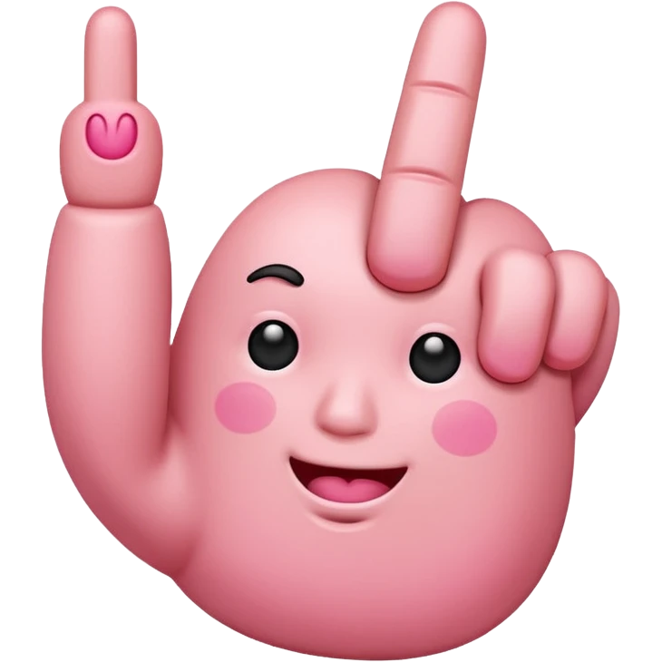 Pink middle finger emoji