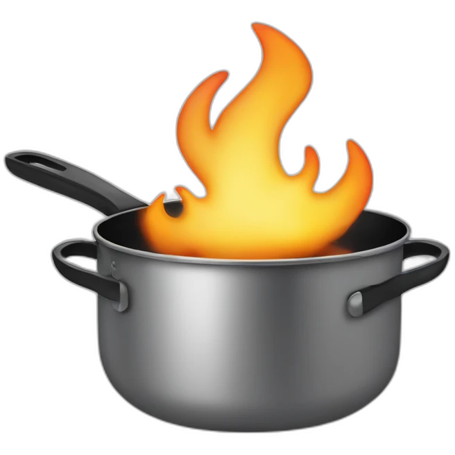 cooking intel microprocessor flaming in a frying pan emoji
