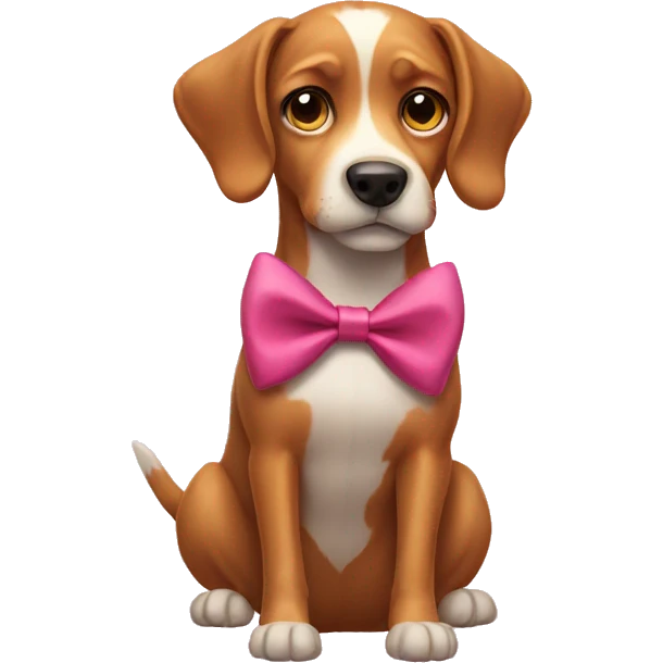 A dog with a bow emoji