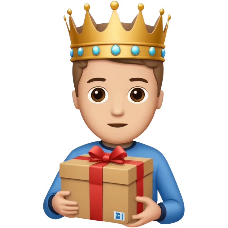 King Alexander hold carton box gift emoji