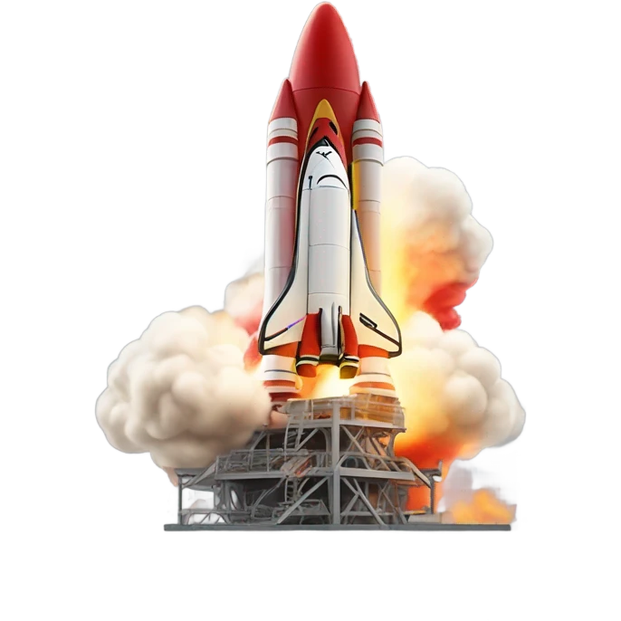 red rocket lift off emoji