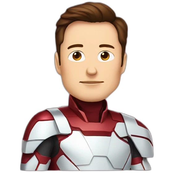 Elon Musk in iPhone emoji style a ironman type space outfit emoji