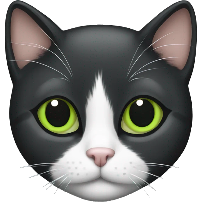 black green and white cat emoji
