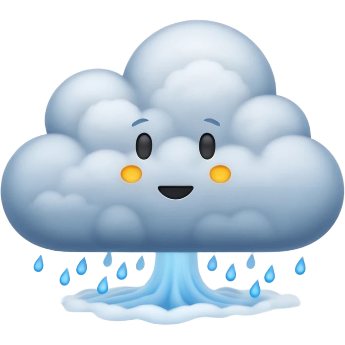3D render of Fog, miniature weather phenomenon, volumetric particle effects,dense blue-grey cloud bank obscuring the ground, elemental energy, emoji style, isolated on white background --v 6.0. emoji