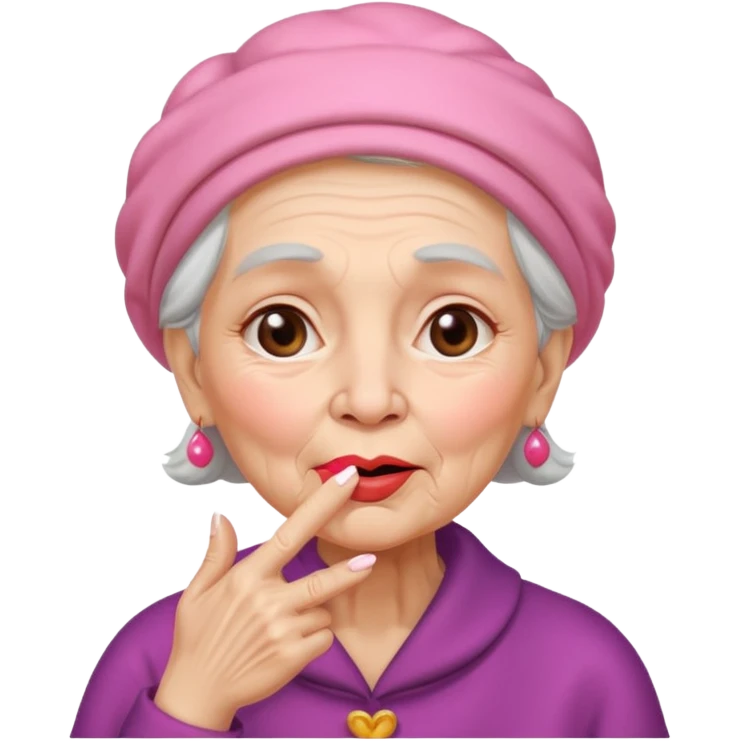 old woman blowing a kiss emoji