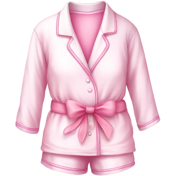 pajamas cute with colour of soft sweet pink and white with ribbon  emoji
