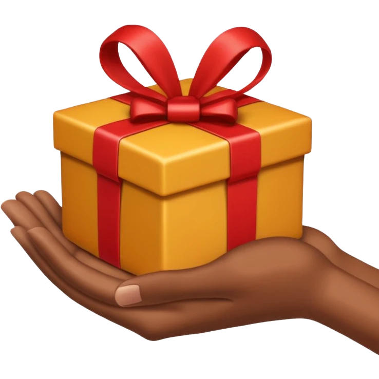 hand extending a gift, apple emoji style, simple, clear, no text emoji