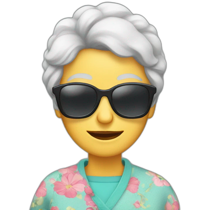 Granny with sunglasses and gns emoji