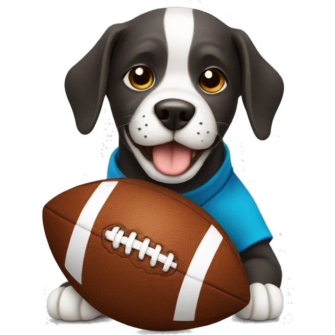 Dog holding a football emoji