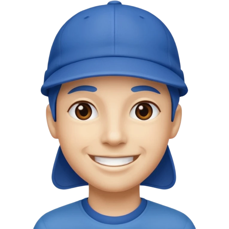 وجه مع كاب ازرق emoji
