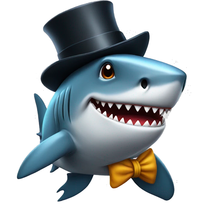 shark with tophat emoji