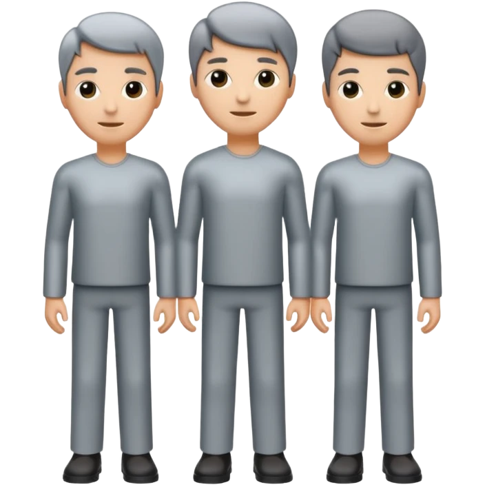 회색철로 만든 사람 3명 emoji