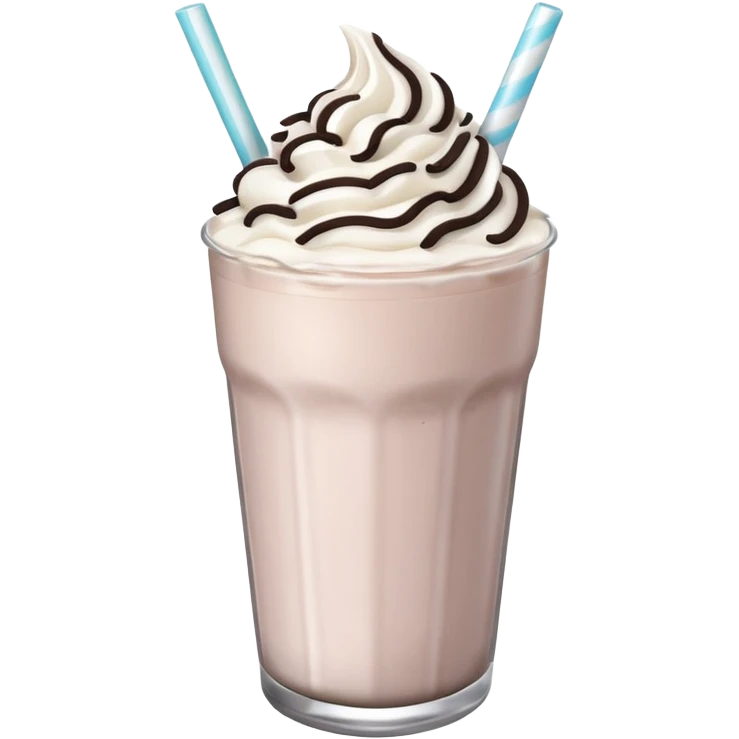 Oreo milkshake emoji, soft shading, rounded shape, pastel style emoji