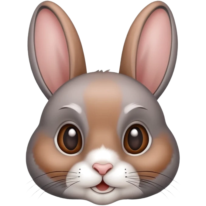 Un conill amb les orelles d’un to marron i gris com barrejat emoji