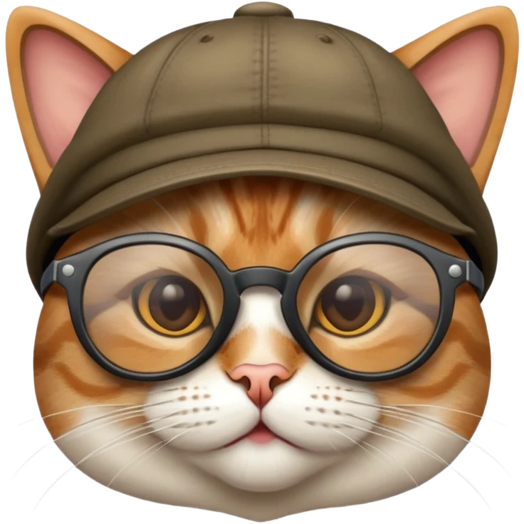 Cat with top gear and sunglasses and spectacle  emoji