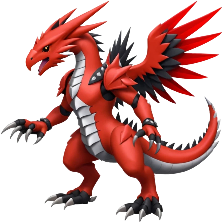 Skarmory-Yveltal-Guilmon-Rhyperior-Herdier-fusion (full body) emoji