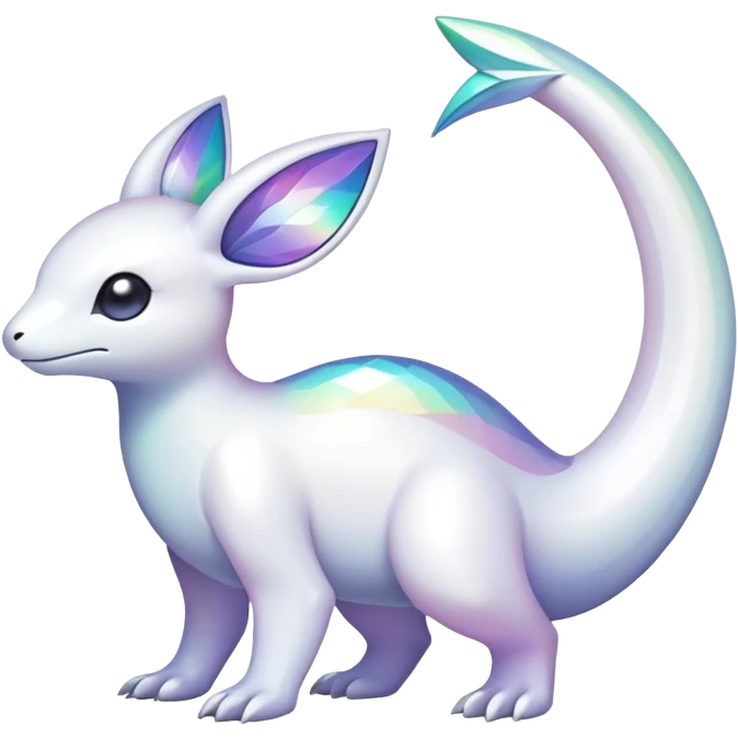  Iridescent white pale fakemon-creature  emoji