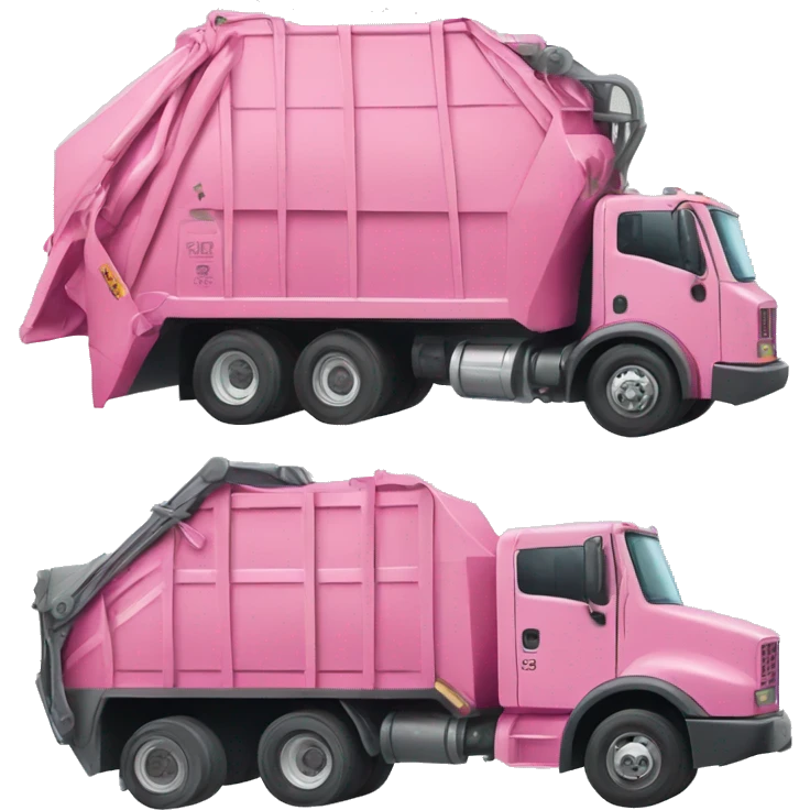 Pink garbage truck emoji